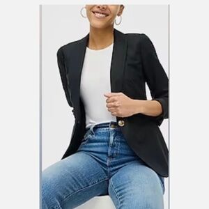 J.Crew Linen-blend Holland blazer black Size 0 - NEW